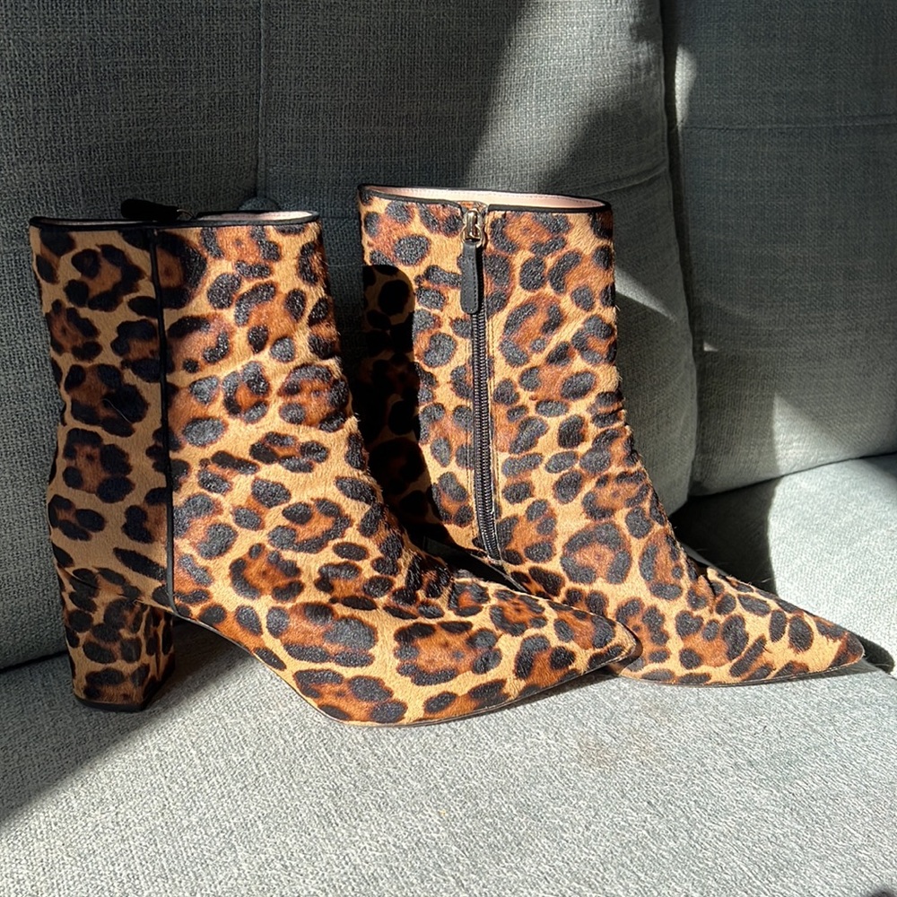 J. Crew Sadie boots in Leopard Calf Hair